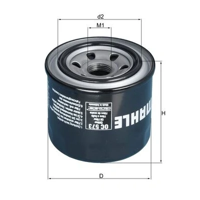 Kuva MAHLE ORIGINAL OC 573 Öljynsuodatin yhdellä peruutuksenestoventtiilillä Ruuvattava suodatin