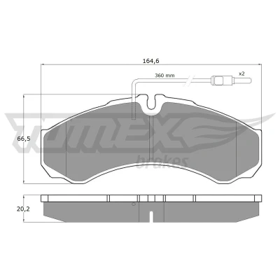 Kuva TOMEX brakes TX 11 111 Jarrupalat Sis. kulumisenilmaisimen RENAULT TRUCKS: Mascott Flatbed Kuorma auto / Alusta
