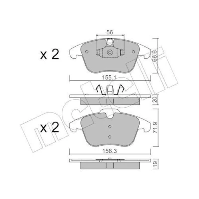 Kuva Jarrupalasarja, levyjarru, Etuakseli FORD, LAND ROVER, VOLVO OE 1379971, 1427386, 1432363
