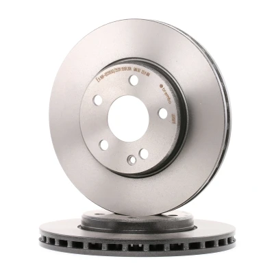 Kuva BREMBO COATED DISC LINE 09.8681.11 Jarrulevyt 288 25 5 tuuletettu sisältä pinnoitettu hiiliteräs Ruuveilla MERCEDES BENZ: A sarja, B sarja