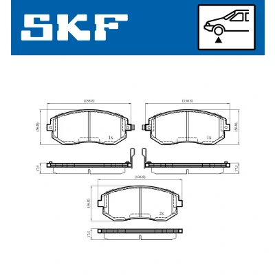 Kuva SKF VKBP 80545 A Jarrupalat akustisella kulumavaroittimella