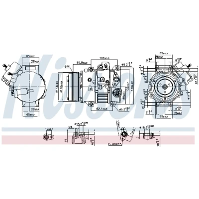 Kuva Kompressori, ilmastointilaite NISSENS 890631