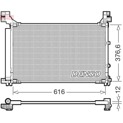 Kuva DENSO DCN50133 Ilmastoinnin Lauhdutin 616mm
