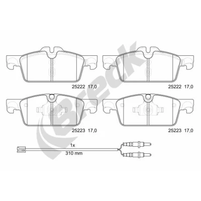 Kuva BRECK 25222 00 701 Jarrupalat PEUGEOT: 508 I SW, Sedan, SW Van / Farmari