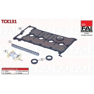 Kuva FAI AutoParts TCK131 Jakoketjusarja Tiivisteillä, ilman hammaspyöriä Yksinkertainen, Niittiketju AUDI: A4 B7 Sedan, B6 Avant, Sedan