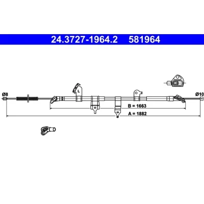 Kuva ATE 24.3727 1964.2 Käsijarruvaijeri 1882 TOYOTA: RAV4 III SUV