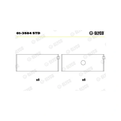 Kuva GLYCO 01 3584 STD Kiertokangen Laakeri MERCEDES BENZ: W124 Sedan, 190, E sarja Sedan