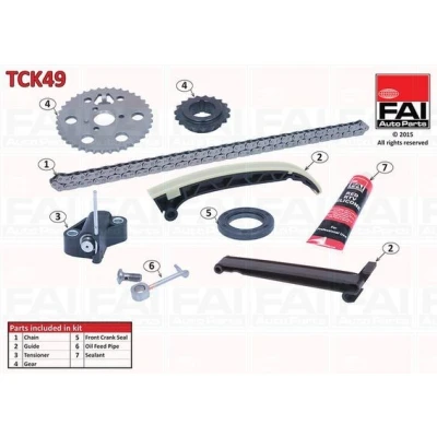 Kuva FAI AutoParts TCK49 Jakoketjusarja Tiivisteillä, Hammaspyörillä Yksinkertainen, Niittiketju SMART: Fortwo I Coupe