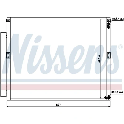 Kuva NISSENS 94919 Ilmastoinnin Lauhdutin Vedenerottimella Alumiini 627 R 134a TOYOTA: Land Cruiser Prado 120