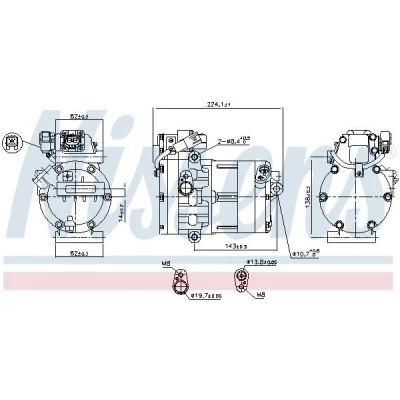 Kuva NISSENS 891020 Ilmastoinnin Kompressori HES20 POE öljy R 134a