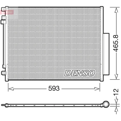 Kuva DENSO DCN01005 Ilmastoinnin Lauhdutin Vedenerottimella 593x465.8x12 R 134a 593