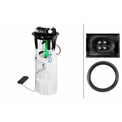 Kuva HELLA 8TF 358 306 761 Polttoainepumppu Tiivisteillä, Säiliön anturilla Sähköinen Diesel LAND ROVER: Defender SUV