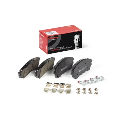 Kuva BREMBO P 24 225 Jarrupalat akustisella kulumavaroittimella Jarrusatulan ruuveilla Tarvikkeilla FORD: Ranger Mk3