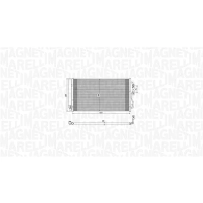 Kuva MAGNETI MARELLI 350203751000 Ilmastoinnin Lauhdutin Vedenerottimella 621x348x16 348 621 16 BMW: 3 Touring, 1 Hatchback