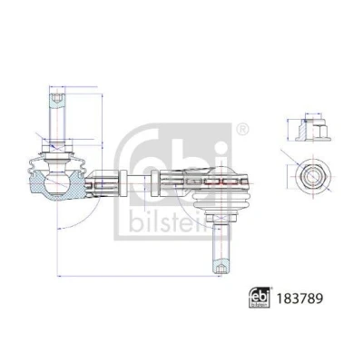 Kuva FEBI BILSTEIN 183789 Koiranluu Taka akseli, vasen, oikea 102mm M10 x 1,25 mutterien kanssa FORD: Focus Mk4 Hatchback (HN) 2.0 EcoBlue