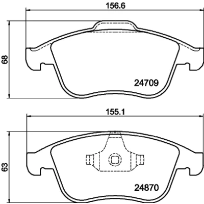 Kuva HELLA 8DB 355 014 801 Jarrupalat Ei kulumisenilmaisimelle RENAULT: LAGUNA 3, Talisman Grandtour, 3 Grandtour