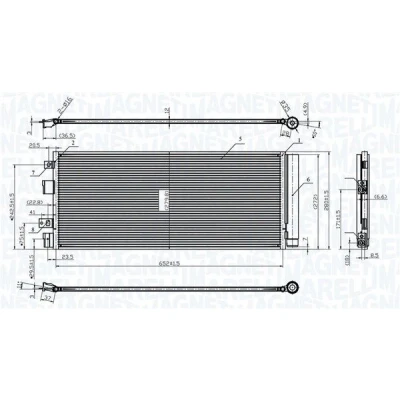 Kuva MAGNETI MARELLI 350203170000 Ilmastoinnin Lauhdutin Vedenerottimella 597x420x16 420 597 16