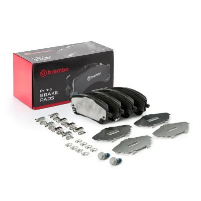 Kuva BREMBO P 83 177 Jarrupalat akustisella kulumavaroittimella Jarrusatulan ruuveilla, Huudonvaimennuspellillä Tarvikkeilla TOYOTA: Corolla XII Farmari