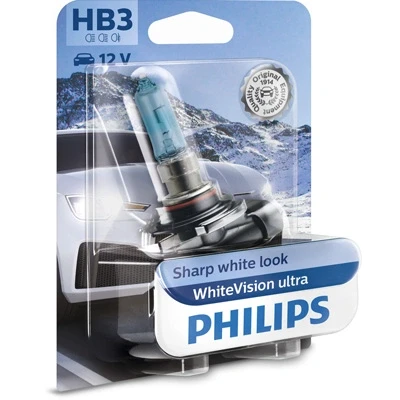 Kuva Halogeenilamppu PHILIPS WhiteVision ultra HB3 P20d CADILLAC, BMW, HONDA, LAND ROVER, JEEP, VOLVO, SUBARU, ALPINA, SUZUKI, SAAB, RENAULT, INFINITI,