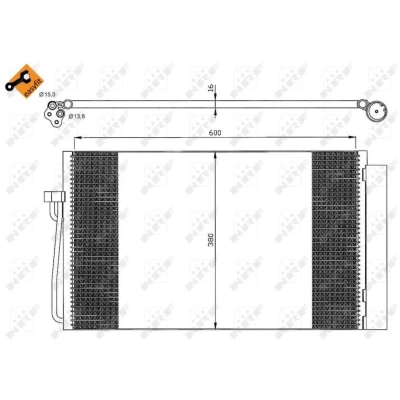 Kuva NRF EASY FIT 35538 Ilmastoinnin Lauhdutin Vedenerottimella, Tiivisterenkaalla 15,3 13,8 Alumiini 600 BMW: 5 Sedan, Touring