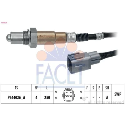 Kuva FACET 10.8529 Lambda Anturi Lämmitetty, Planarsondi, Kierre, esivoideltu TOYOTA: Avensis I Sedan, Yaris II Hatchback, Farmari, LEXUS: IS 2