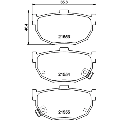 Kuva HELLA 8DB 355 006 411 Jarrupalat akustisella kulumavaroittimella KIA: Cerato Hatchback, Sedan, HYUNDAI: Elantra III COUPE II,