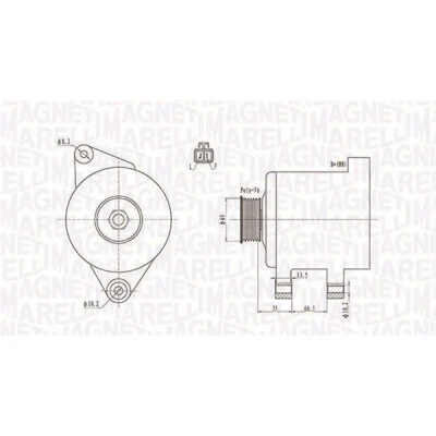 Kuva Laturi OPEL ASTRA H, H Kombi, ZAFIRA / FAMILY B, B Skåp/stor limousine, VAUXHALL Mk V OE 1204425, 6204275, 8980311551