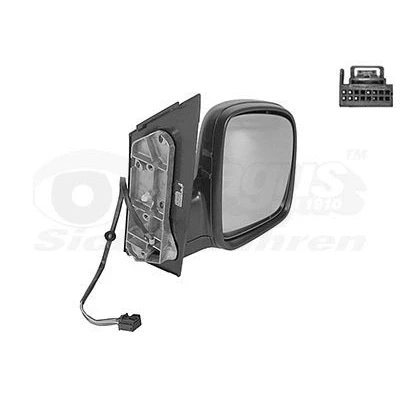 Kuva Ulkopeili Van Wezel 5867808 Oikea Peili, kokonainen, Kupera, sähkö peilinsäädölle, Lämmitettävä, ilman antennia VOLKSWAGEN: Caddy 3