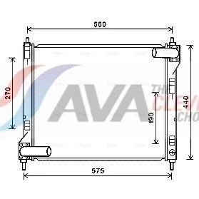Kuva AVA COOLING SYSTEMS DN2354 Jäähdytin Alumiini 505mm 428mm 22mm Ilman nestesäiliötä Jäähdytysrivat juotetut