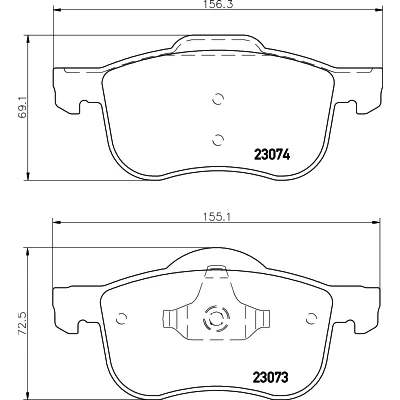 Kuva HELLA 8DB 355 008 851 Jarrupalat Ei kulumisenilmaisimelle VOLVO: V70 2, S60 I, XC70 I Cross Country