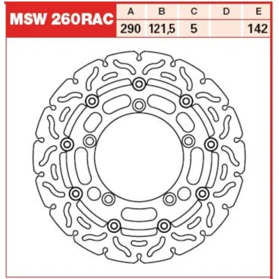 Kuva TRW MSW260RAC Jarrulevyt 290 5 lovella