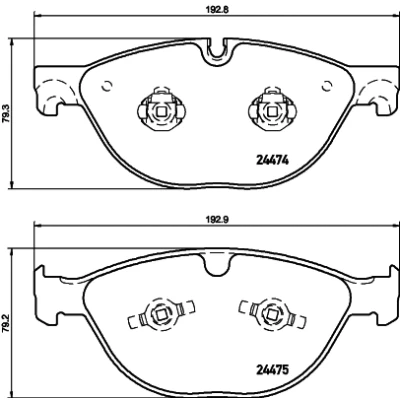 Kuva HELLA 8DB 355 015 701 Jarrupalat Ei kulumisenilmaisimelle JAGUAR: XF Sedan, XJ XK Coupe