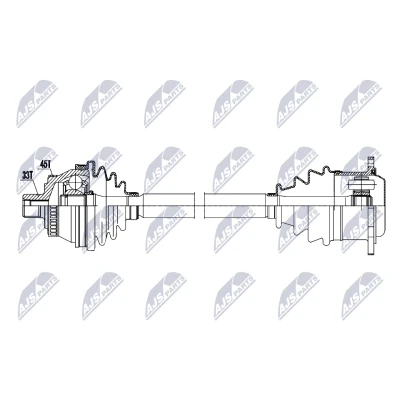 Kuva NTY NPW AU 095 Vetoakseli Etuakseli, oikea 620mm Käsivaihteisto VOLKSWAGEN: Passat B5 GP Variant, Sedan, Sedan