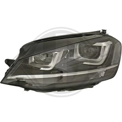 Kuva DIEDERICHS Priority Parts 2216083 Ajovaloumpio Vasen D1S, H15, D1S/H7, H7 Xenon Huomiovalolla Valokorkeussäätimen moottorilla VOLKSWAGEN: Golf 7