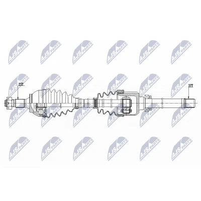 Kuva NTY NPW CT 081 Vetoakseli Etuakseli, oikea 940, 349 PEUGEOT: 3008 I, 308 I Hatchback