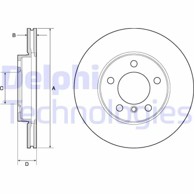 Kuva DELPHI BG4668C Jarrulevyt 294 22 5 Tuuletettu pinnoitettu hiiliteräs ilman pyöränlaakeria, ABS sensorirengasta MINI: Countryman