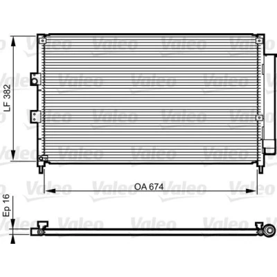 Kuva VALEO 814217 Ilmastoinnin Lauhdutin Vedenerottimella Alumiini 382 R 134a HONDA: CIVIC 8 Hatchback,