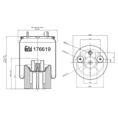 Kuva FEBI BILSTEIN 176619 Metallipalje, ilmajousitus