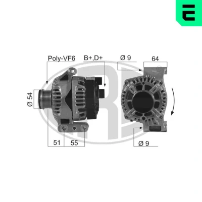 Kuva Laturi ALFA ROMEO, FIAT, LANCIA, OPEL, SUZUKI, VAUXHALL OE 51718499, 51784844, 51805799