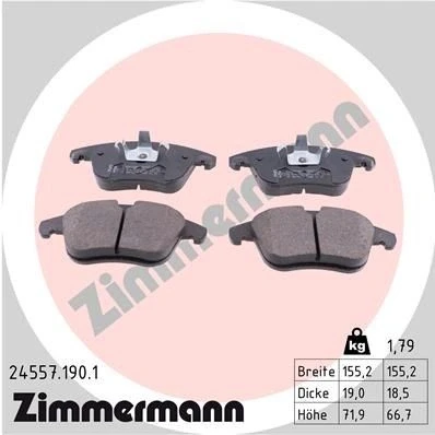 Kuva ZIMMERMANN 24557.190.1 Jarrupalat Valokuva vastaa toimituslaajuutta CITROËN: C4 I Grand Picasso, II Hatchback, Picasso 1, PEUGEOT: 5008