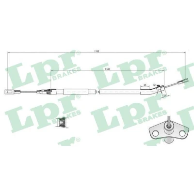 Kuva LPR C0448B Käsijarruvaijeri 1515/1330 Levyjarru MERCEDES BENZ: Sprinter 3 T Van, Bussi, 2 VOLKSWAGEN: LT 28 46 Kasten