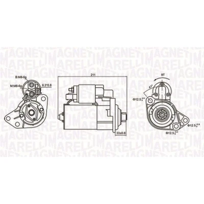 Kuva MAGNETI MARELLI 063721062010 Starttimoottori 12 1,1 9 FORD: Focus 2 Kombi, 2, SKODA: Octavia Combi, 1 Fabia I Sedan