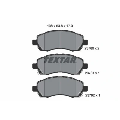Kuva TEXTAR 2378001 Jarrupalat akustisella kulumavaroittimella SUBARU: Impreza I Sedan, II Farmari, Legacy 3