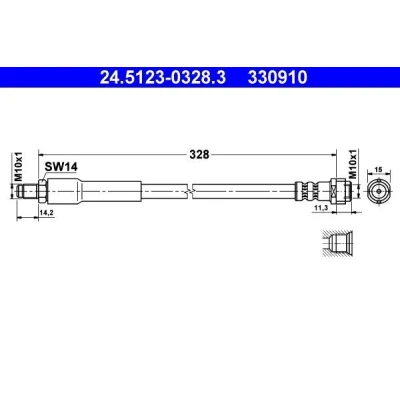 Kuva ATE 24.5123 0328.3 Jarruletku 328 M10x1 MERCEDES BENZ: Vito Mixto
