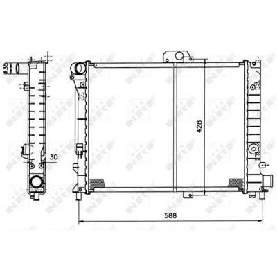Kuva NRF 504140 Jäähdytin Alumiini 500 400 32 Jäähdytysrivat juotetut SAAB: 9000 Hatchback, Sedan