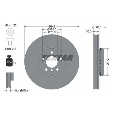 Kuva TEXTAR PRO+ 92253825 Jarrulevyt BMW: 5 Sedan, Touring, 7