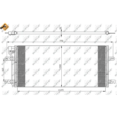 Kuva NRF EASY FIT 35316 Ilmastoinnin Lauhdutin Tiivisterenkaalla 12 9,5 Alumiini 645 VOLKSWAGEN: TRANSPORTER 4 Bus