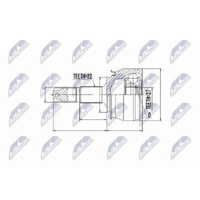 Kuva Nivelsarja, vetoakseli, Vaihteiston puoli, Etuakseli, oikea, vasen FIAT GRANDE PUNTO, PUNTO EVO, LANCIA Y, OPEL ADAM, CORSA D, COR