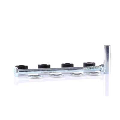 Kuva FEBI BILSTEIN 42981 Koiranluu Etuakseli, vasen, oikea M10 x 1,5 laakerilla, mutterilla, aluslaatat Teräs Hopea TOYOTA: HILUX 6 Pick up