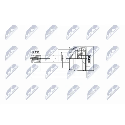 Kuva NTY NPZ NS 051 Vetonivel Etuakseli, oikea, vasen NISSAN: TERRANO 2, FORD: Maverick SUV